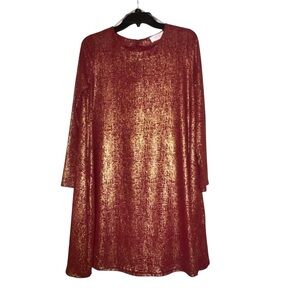 Metallic Boutique Swing Dress With Pockets, Size Oversized Small, NWOT